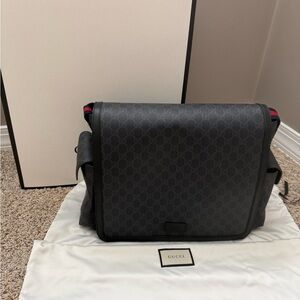 Gucci Dark Gray Patterned Diaper Bag